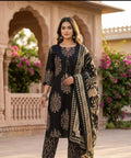 60×60 Black Flora – Printed Excellence Three-Piece Set