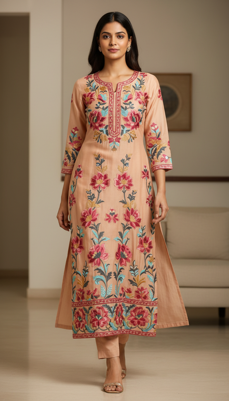 Cotton Kurti With Floral Print